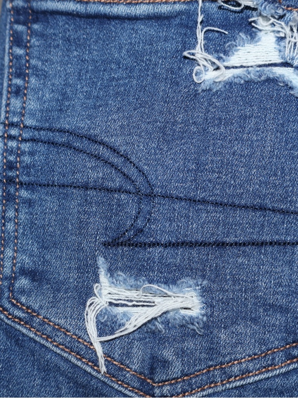 American Eagle Outfitters Distressed Blue Ripped Denim Shorts - Picture 5 of 8